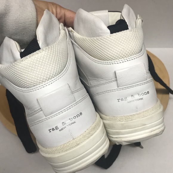 Rag & Bone Color Block Leather Hi Top Sneakers - Picture 4 of 6